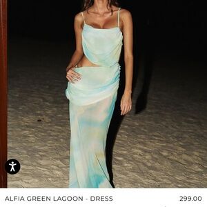 Bananhot Alfia Green Lagoon Mesh Dress